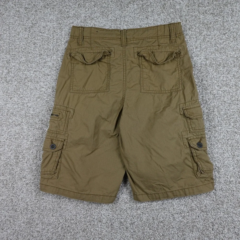 Plugg Boys Brown Cargo Shorts Size 12 Utility Multi-Pocket Skater Gorpcore